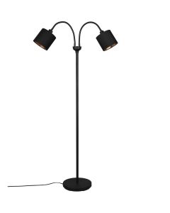 Trio Tommy R46332079 vloerlamp met zwarte kapjes van textiel