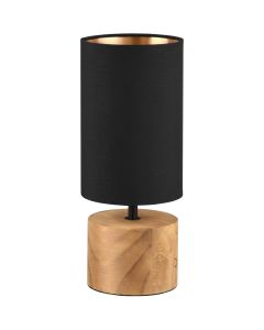 Trio Woody R50171930 hout met zwart textiel tafellampje