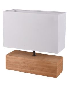 Trio Woody R50181030 houten tafellamp met wit textiel kap