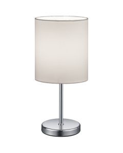 Trio Jerry R50491001 chromen tafellampje met wit kapje