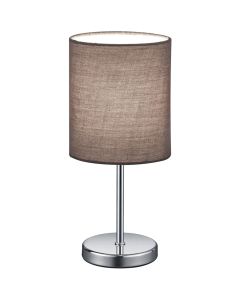 Trio Jerry R50491011 chromen tafellampje met grijs kapje