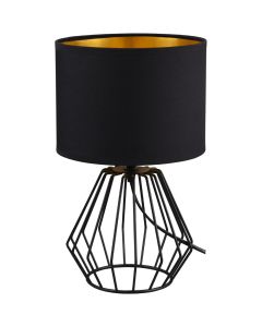 Trio Chuck R50931002 zwarte tafellamp met kap van textiel