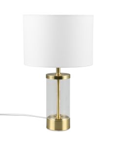 Reality Grazia R51711008 mat messing tafellamp met glas en witte kap