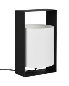 Reality Pail R55751032 zwart tafellampje met witte kap van textiel