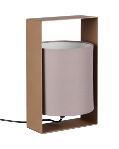 Reality Pail R55751065 koffie bruine tafellamp met taupe kap