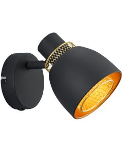 Trio Punch R80811032 zwarte spot met goud accenten