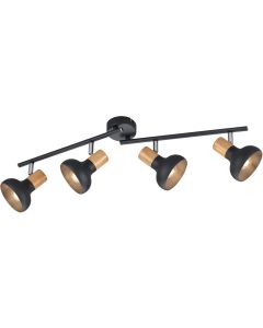 Trio Latika R81524032 zwarte spot met houtkleur