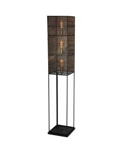 Freelight Avola S0801Z zwart gouden vloerlamp